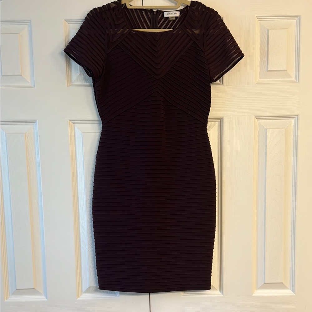 Calvin Klein Purple Knee-Length Sheath Dress
